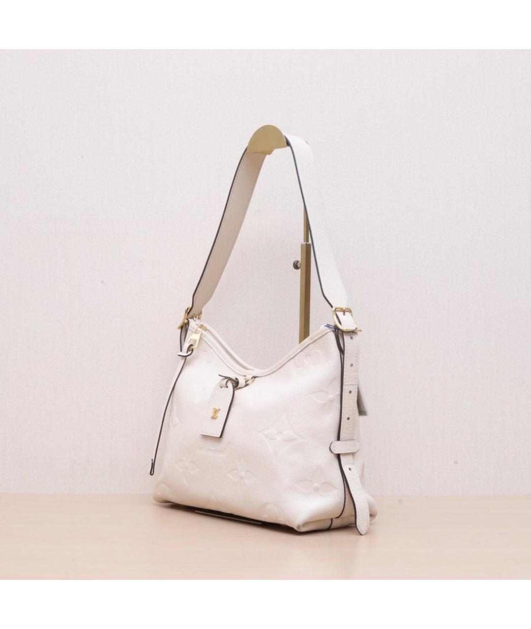 LOUIS VUITTON Белая кожаная сумка через плечо, фото 4