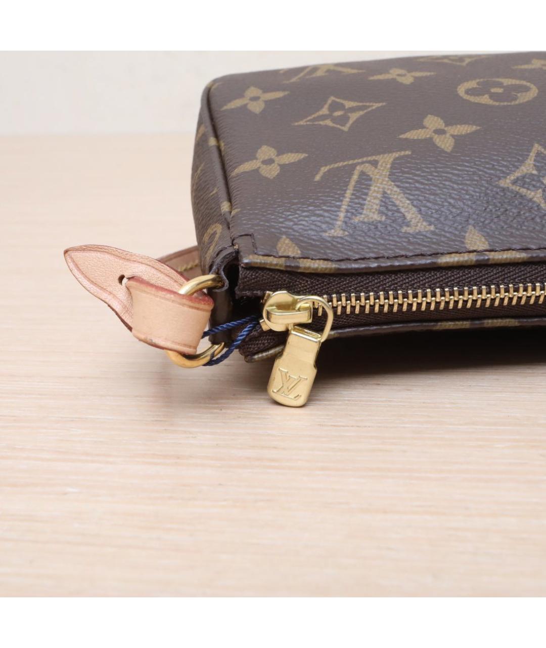 LOUIS VUITTON Коричневая кожаная сумка через плечо, фото 8