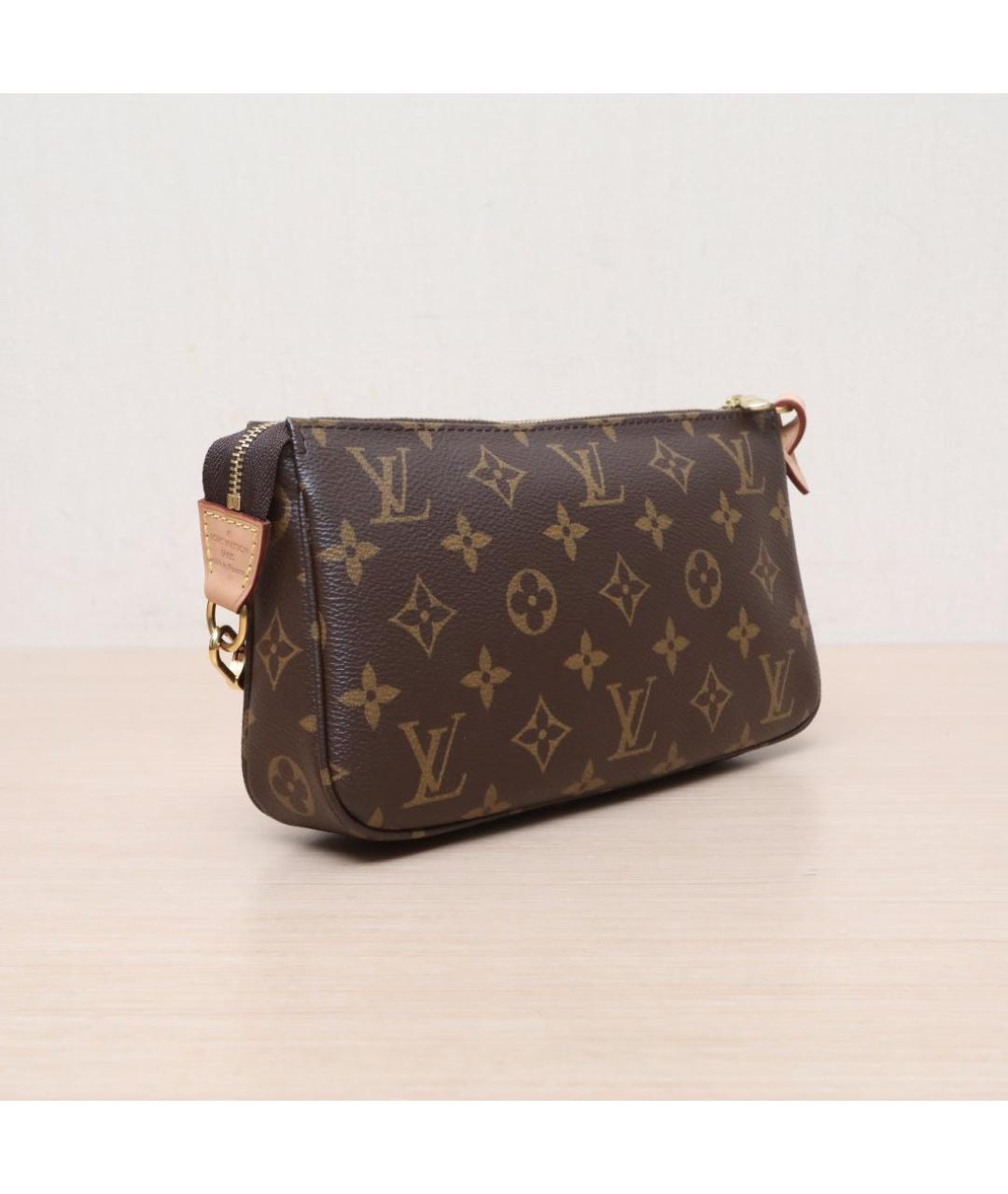 LOUIS VUITTON Коричневая кожаная сумка через плечо, фото 6