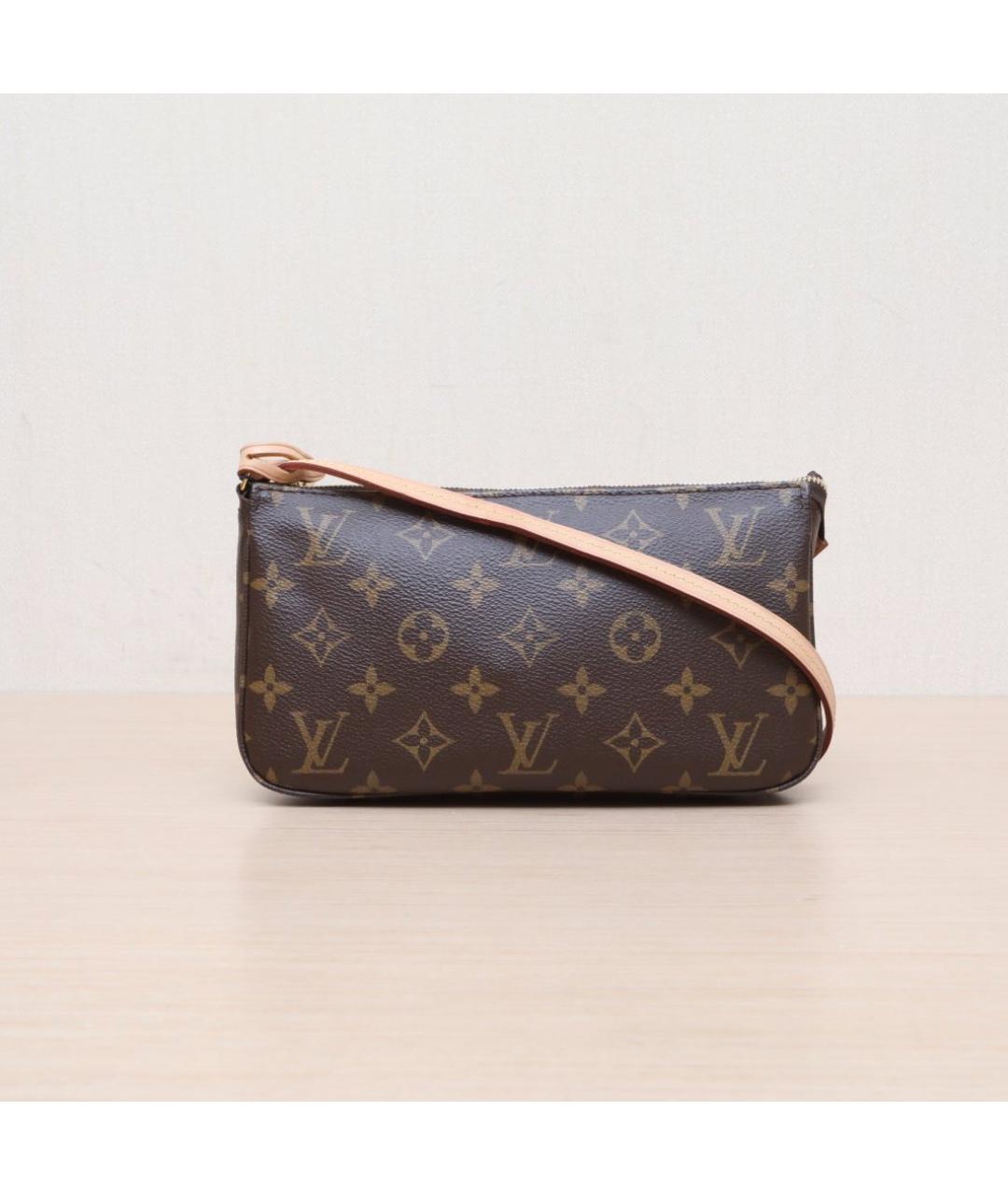 LOUIS VUITTON Коричневая кожаная сумка через плечо, фото 3