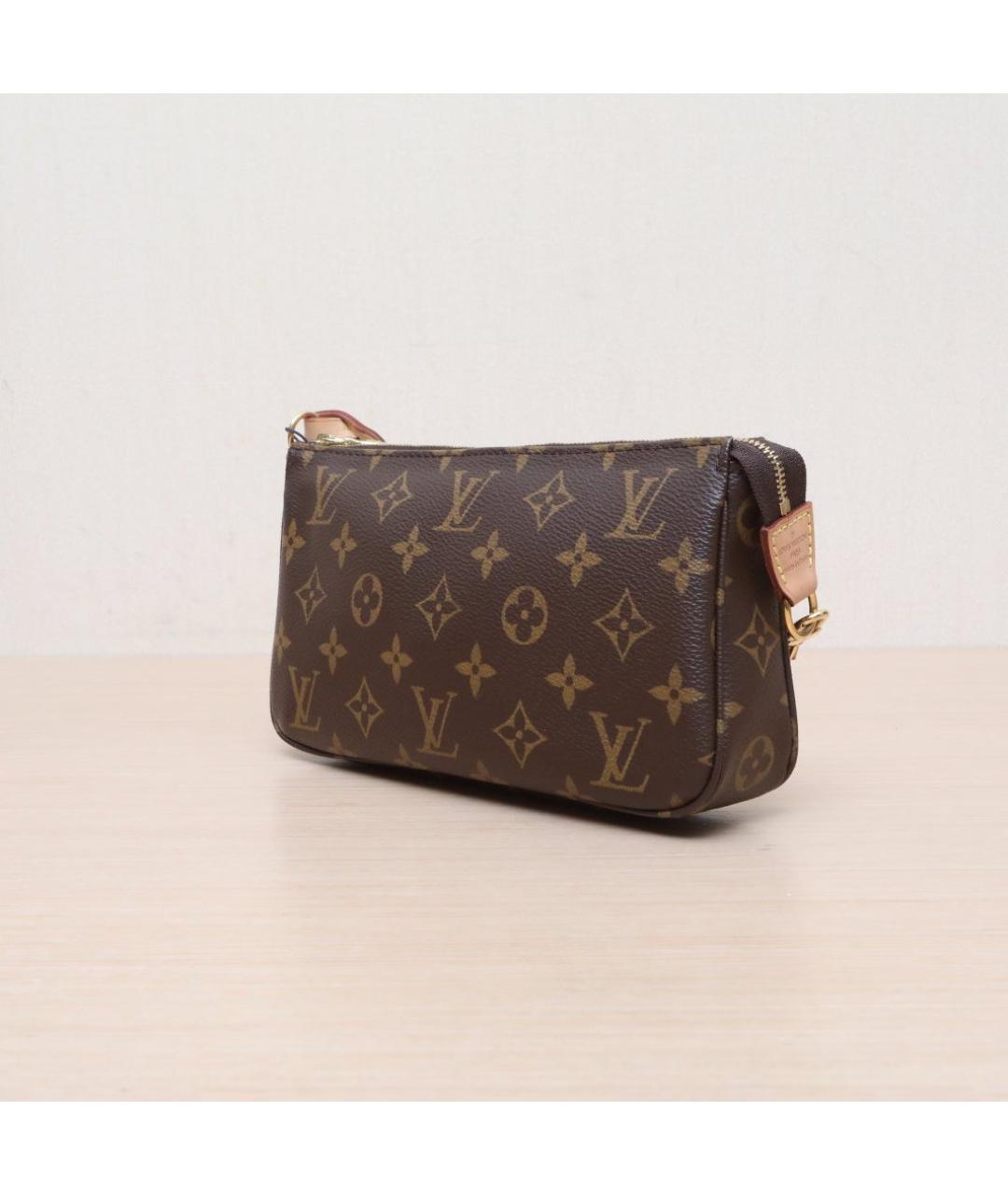 LOUIS VUITTON Коричневая кожаная сумка через плечо, фото 4