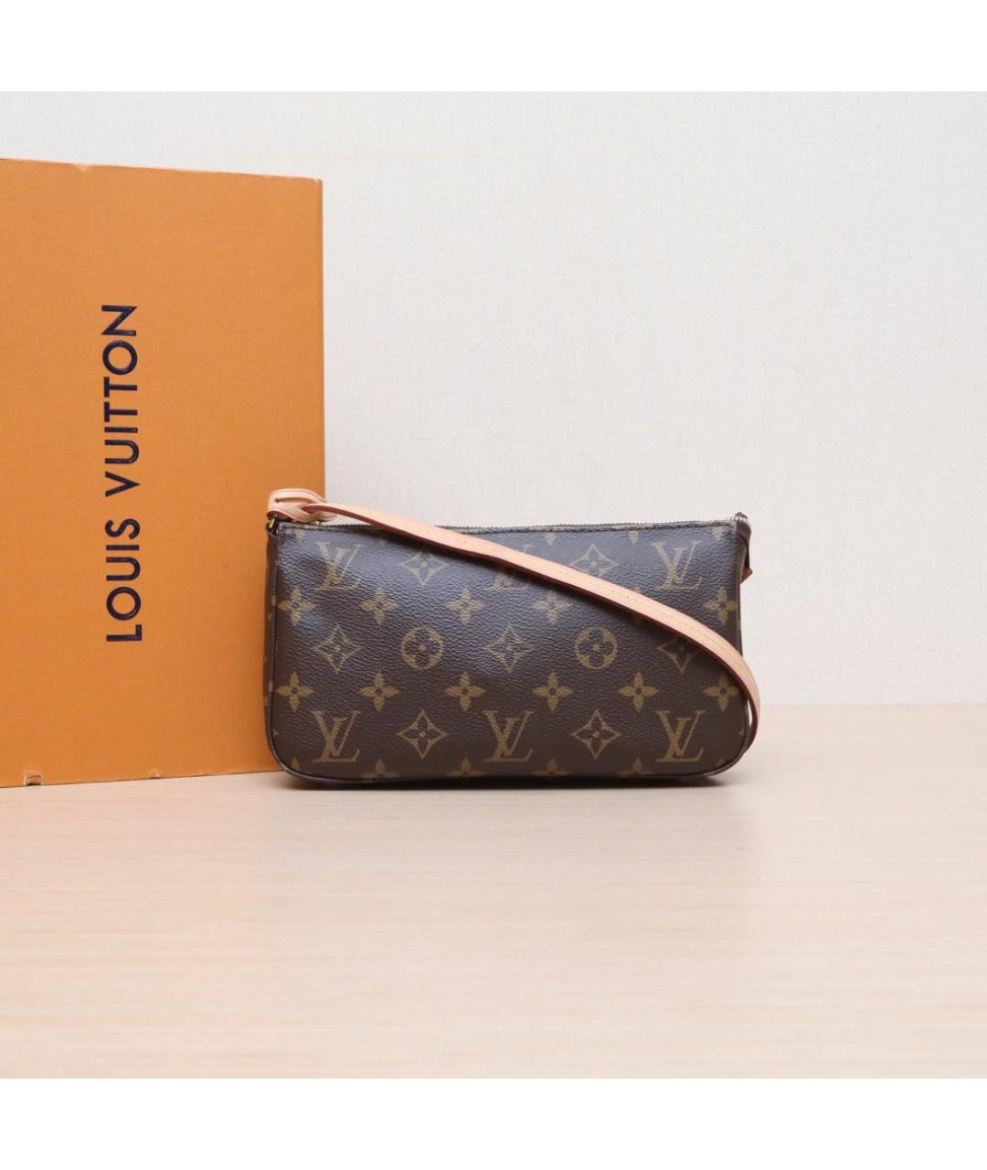 LOUIS VUITTON Коричневая кожаная сумка через плечо, фото 2