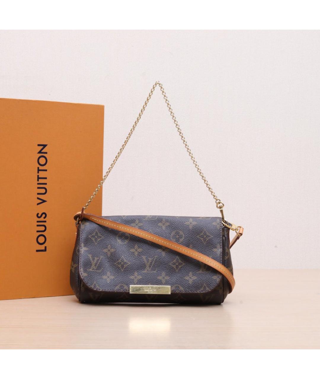 LOUIS VUITTON Коричневая кожаная сумка через плечо, фото 2