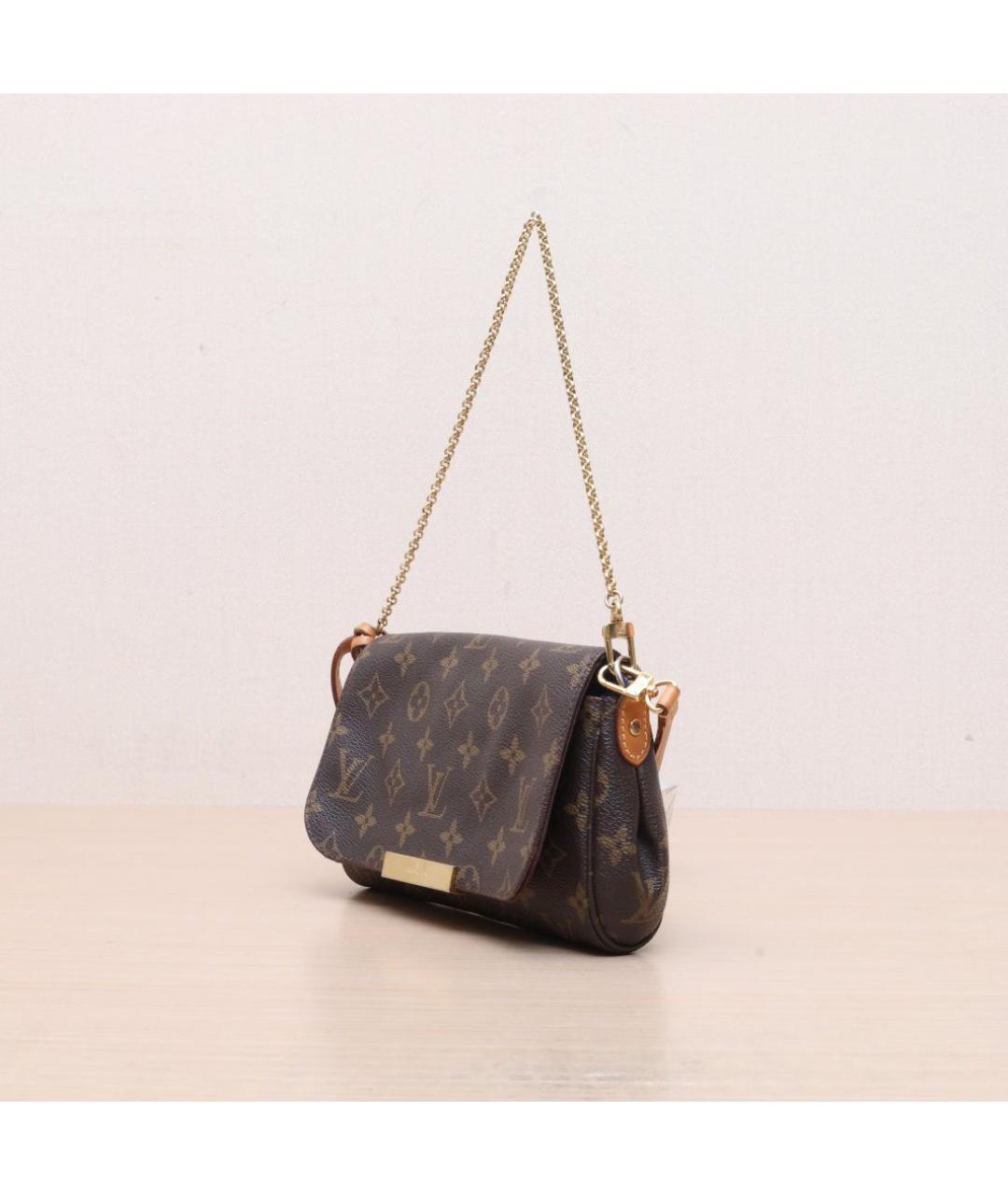 LOUIS VUITTON Коричневая кожаная сумка через плечо, фото 4