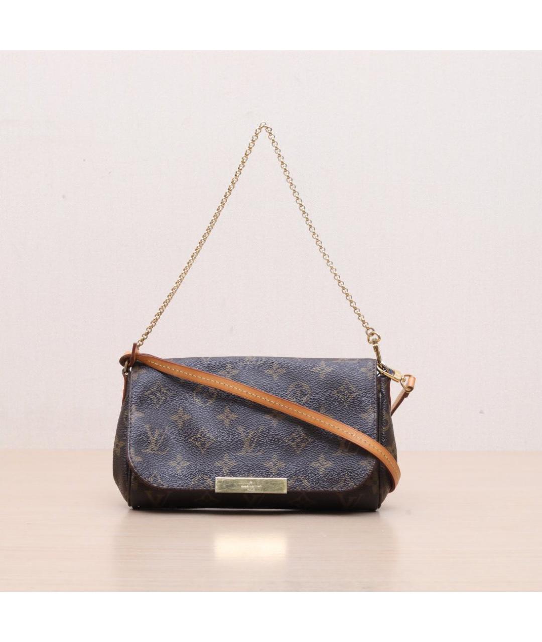 LOUIS VUITTON Коричневая кожаная сумка через плечо, фото 3