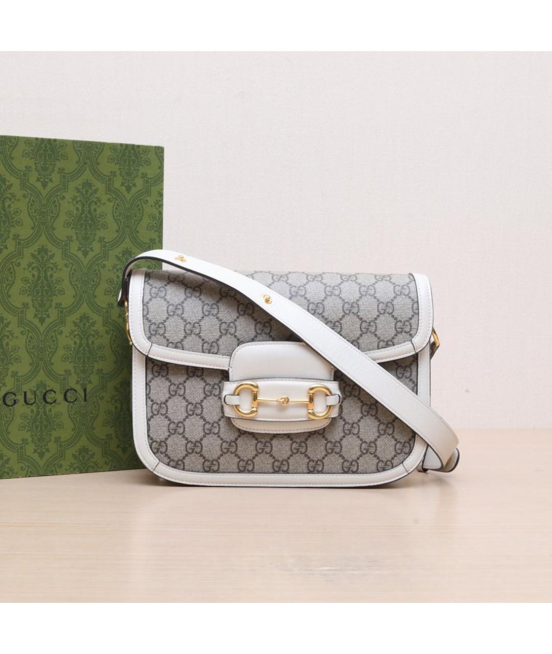 GUCCI Белая кожаная сумка через плечо, фото 2