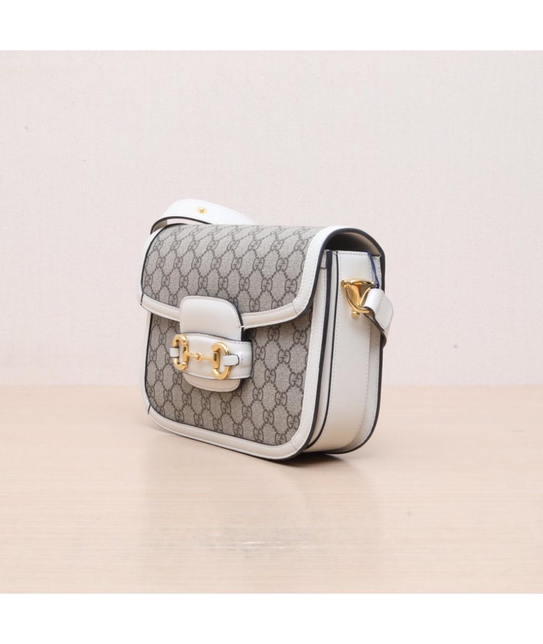GUCCI Белая кожаная сумка через плечо, фото 4