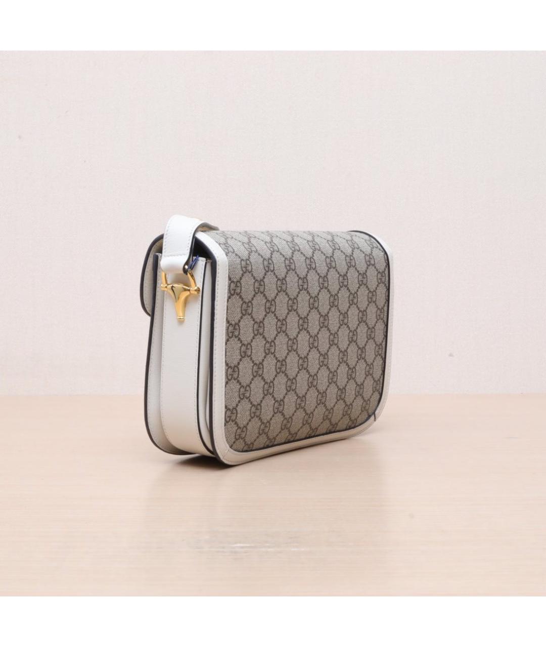 GUCCI Белая кожаная сумка через плечо, фото 6
