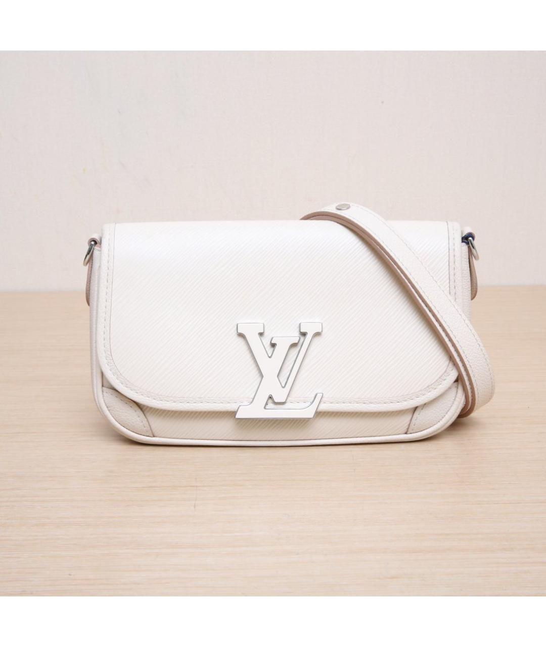 LOUIS VUITTON Белая кожаная сумка через плечо, фото 3