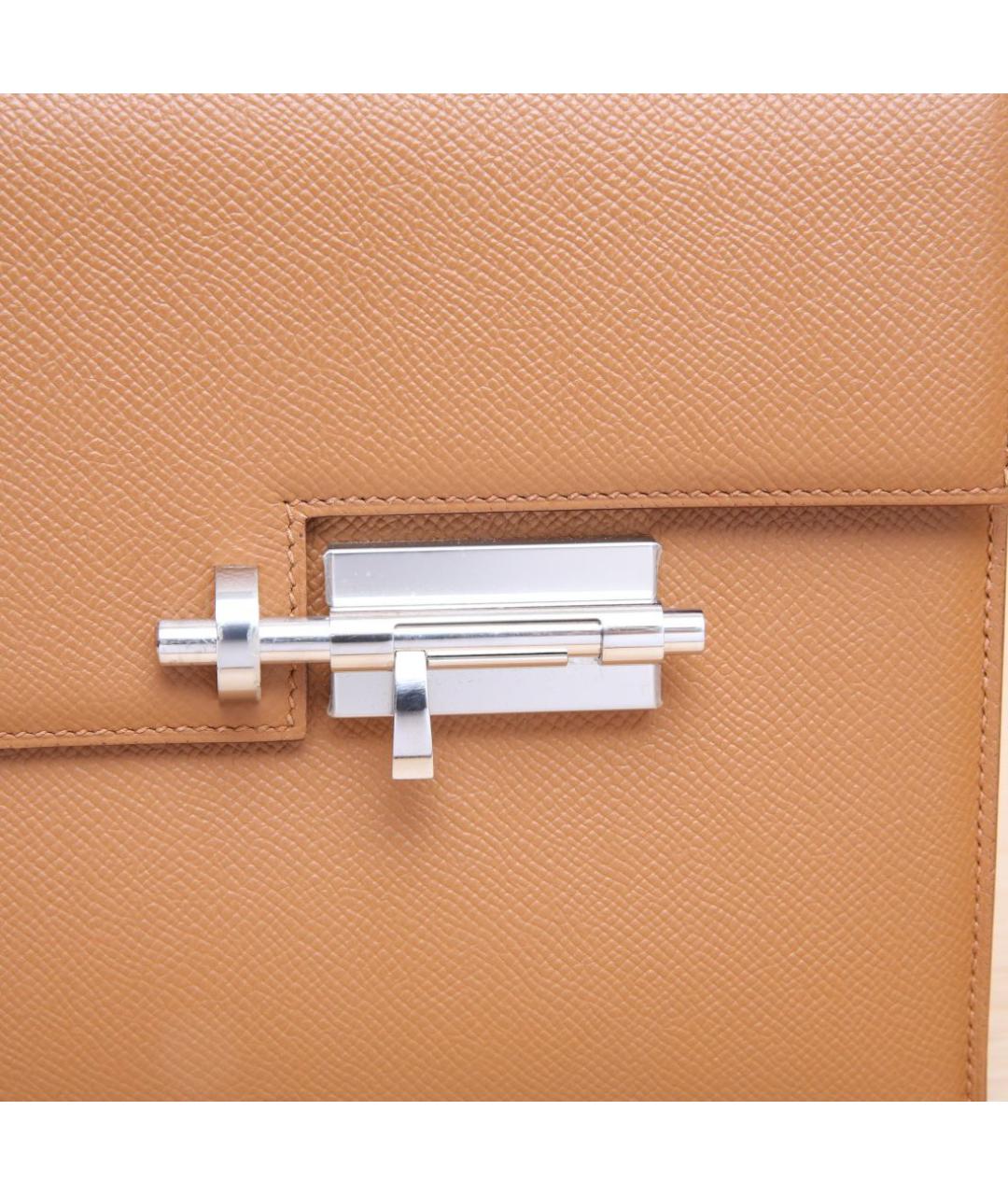 HERMES Оранжевая кожаная сумка через плечо, фото 8