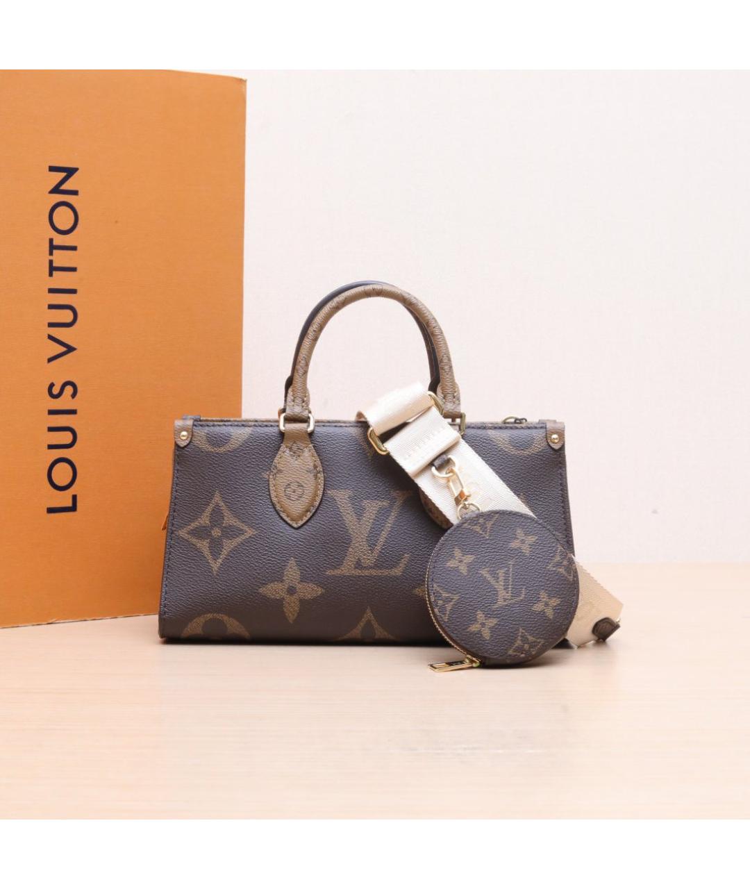 LOUIS VUITTON Коричневая кожаная сумка через плечо, фото 2