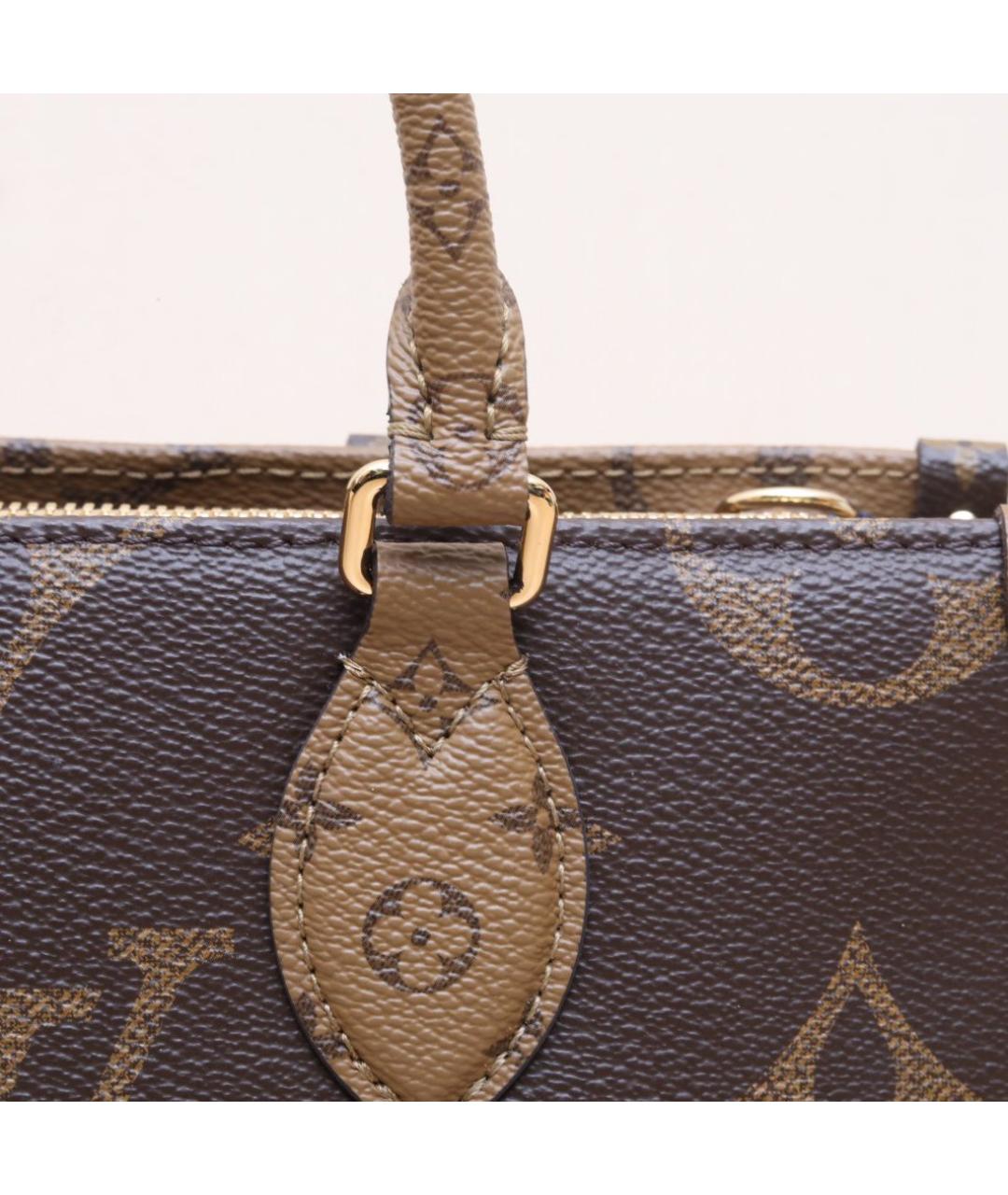 LOUIS VUITTON Коричневая кожаная сумка через плечо, фото 8
