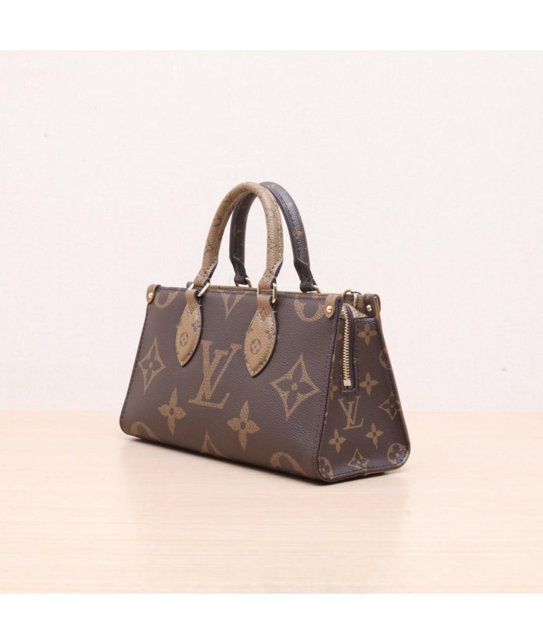 LOUIS VUITTON Коричневая кожаная сумка через плечо, фото 4