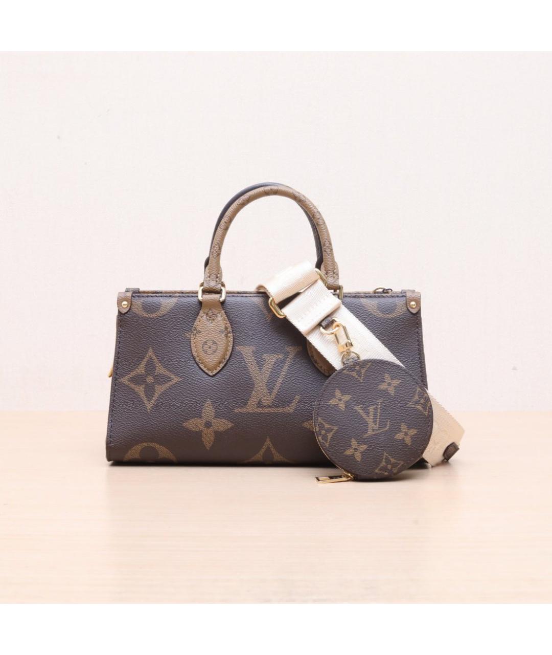 LOUIS VUITTON Коричневая кожаная сумка через плечо, фото 3