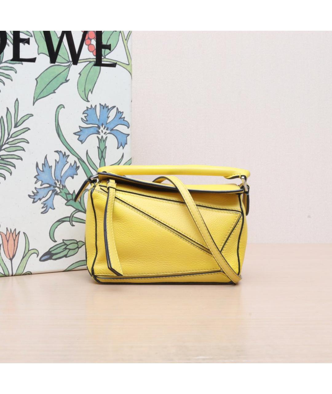 LOEWE Желтая кожаная сумка через плечо, фото 2