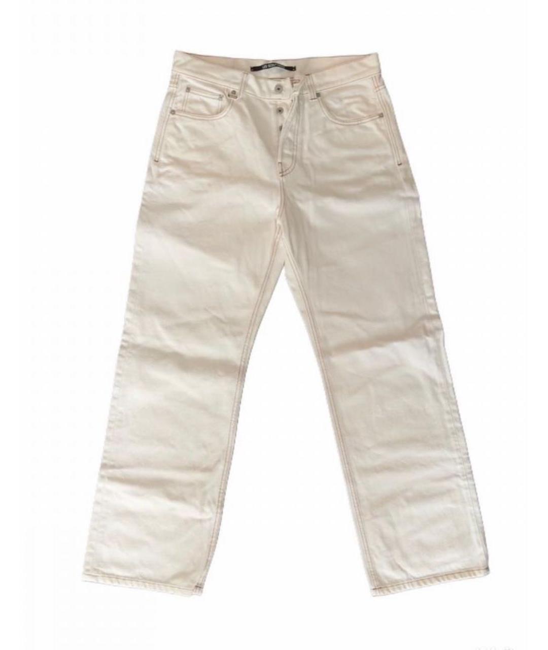 JACQUEMUS Белые хлопковые прямые джинсы, фото 1