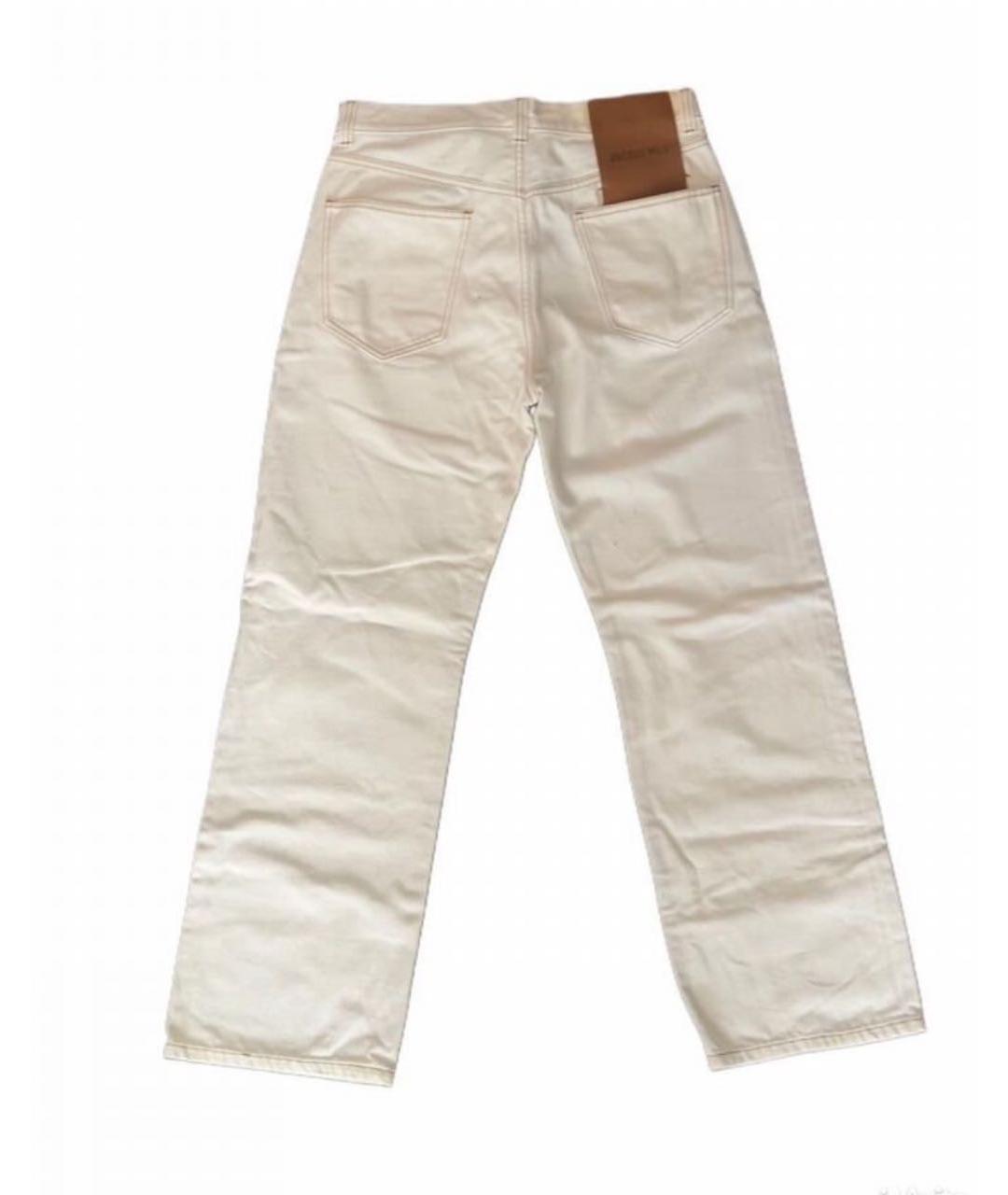 JACQUEMUS Белые хлопковые прямые джинсы, фото 2