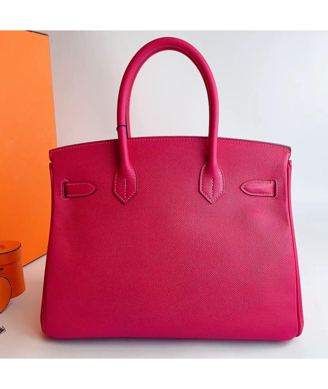 HERMES Розовая кожаная сумка тоут, фото 3