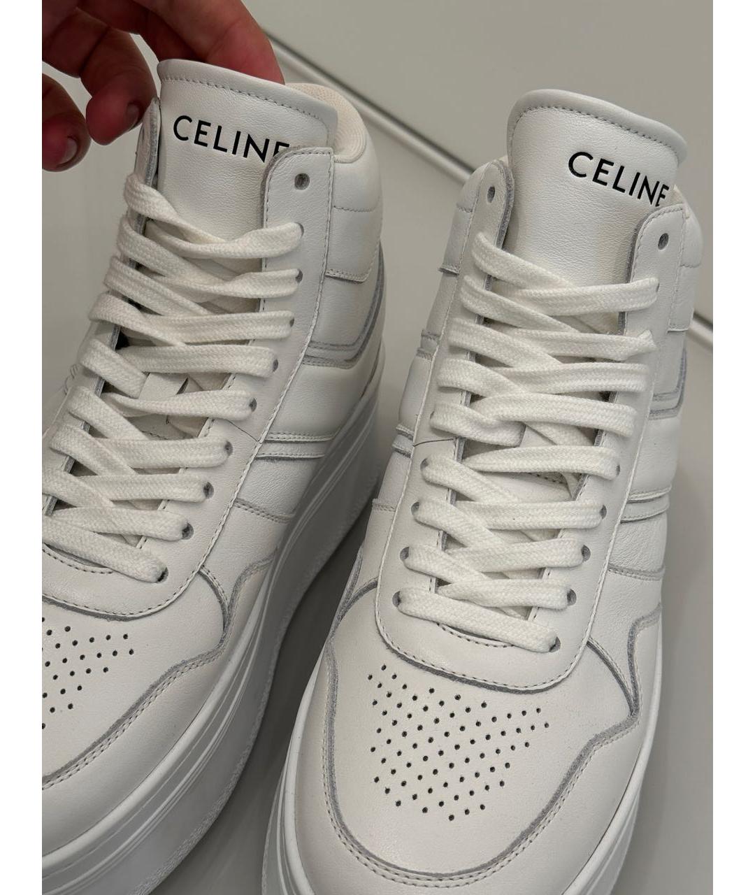 CELINE Белые кожаные кеды, фото 3