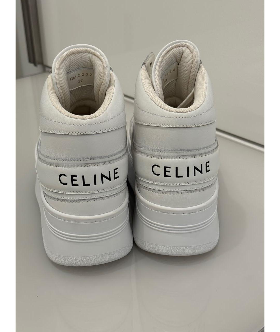 CELINE Белые кожаные кеды, фото 5