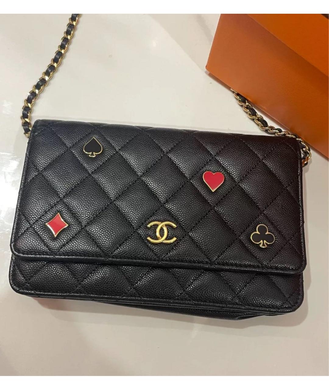 CHANEL Черная кожаная сумка через плечо, фото 6