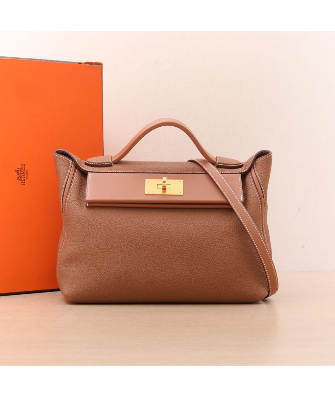 HERMES Коричневая кожаная сумка через плечо, фото 2