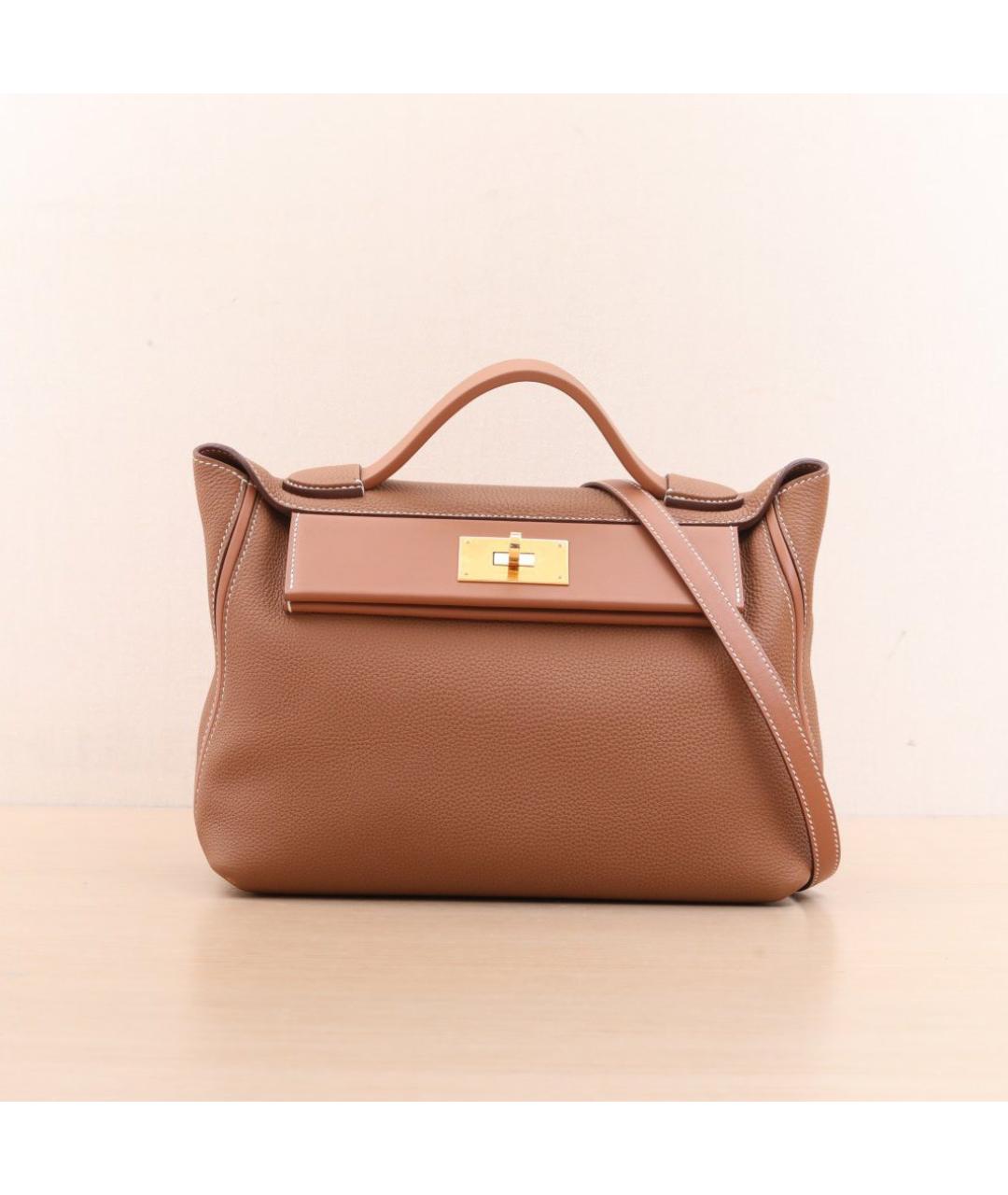 HERMES Коричневая кожаная сумка через плечо, фото 3