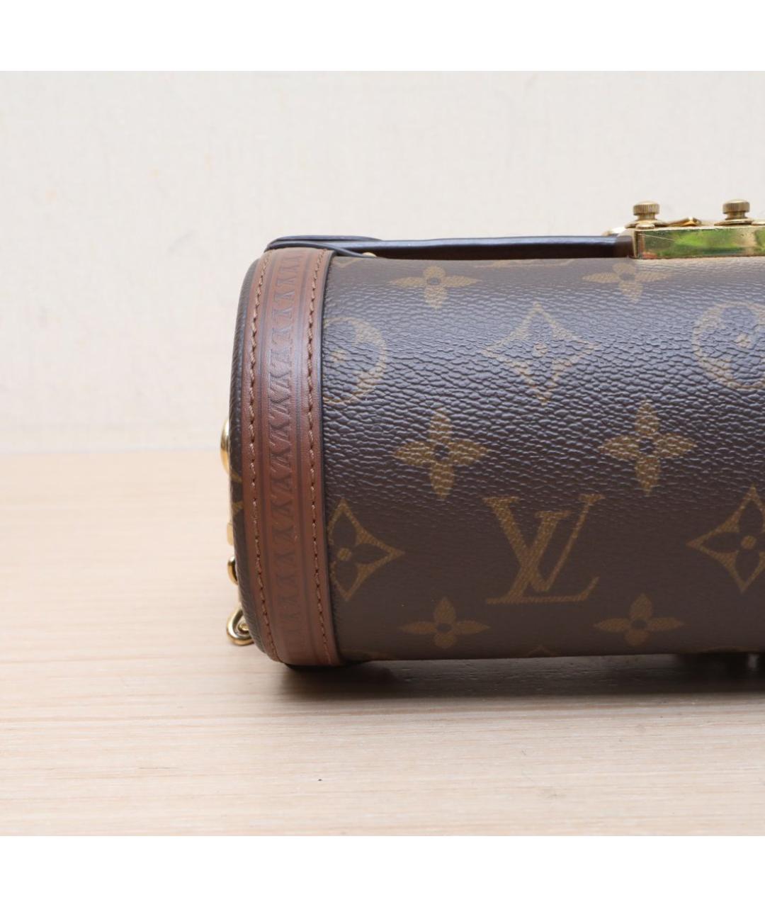 LOUIS VUITTON Коричневая кожаная сумка через плечо, фото 9