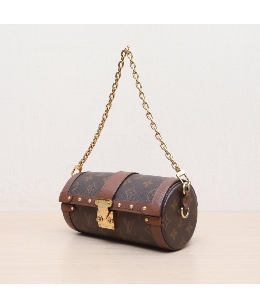 LOUIS VUITTON Коричневая кожаная сумка через плечо, фото 4