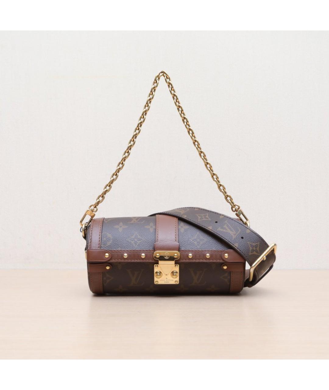 LOUIS VUITTON Коричневая кожаная сумка через плечо, фото 3