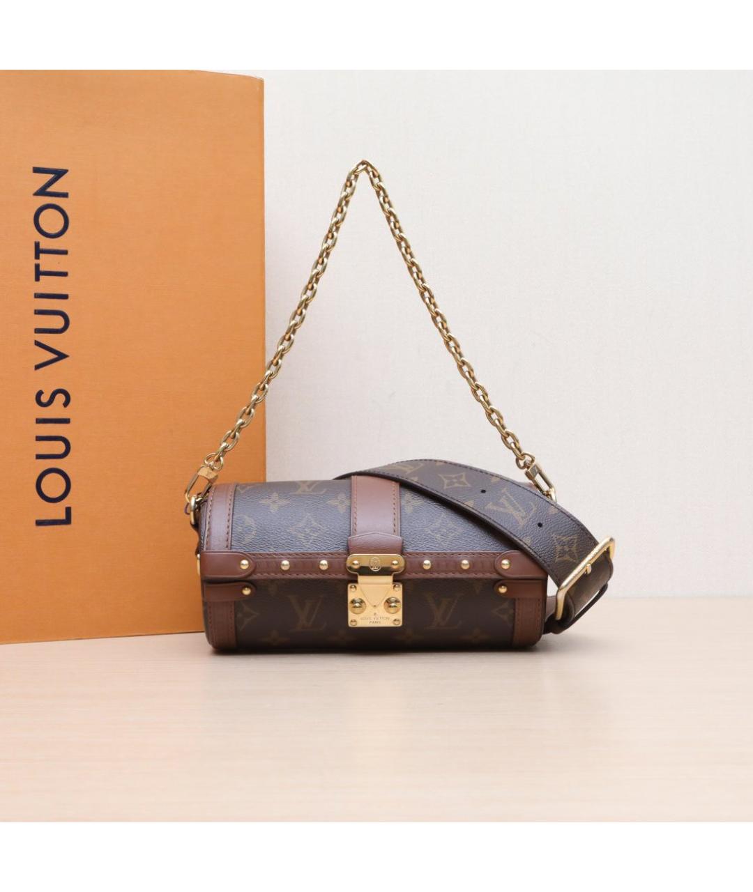 LOUIS VUITTON Коричневая кожаная сумка через плечо, фото 2