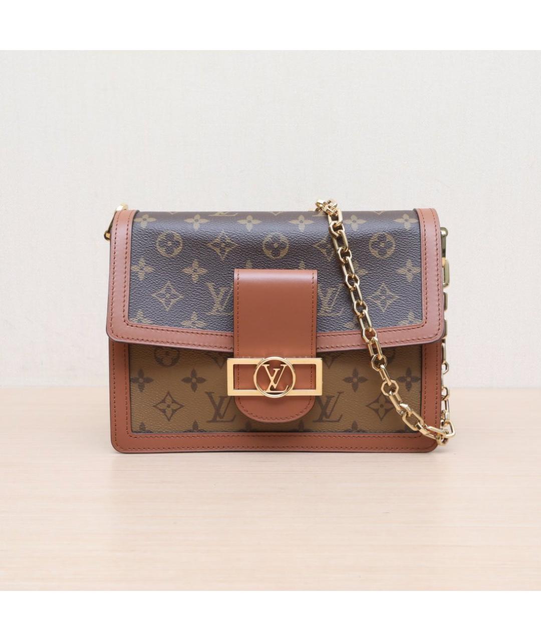 LOUIS VUITTON Коричневая кожаная сумка через плечо, фото 3