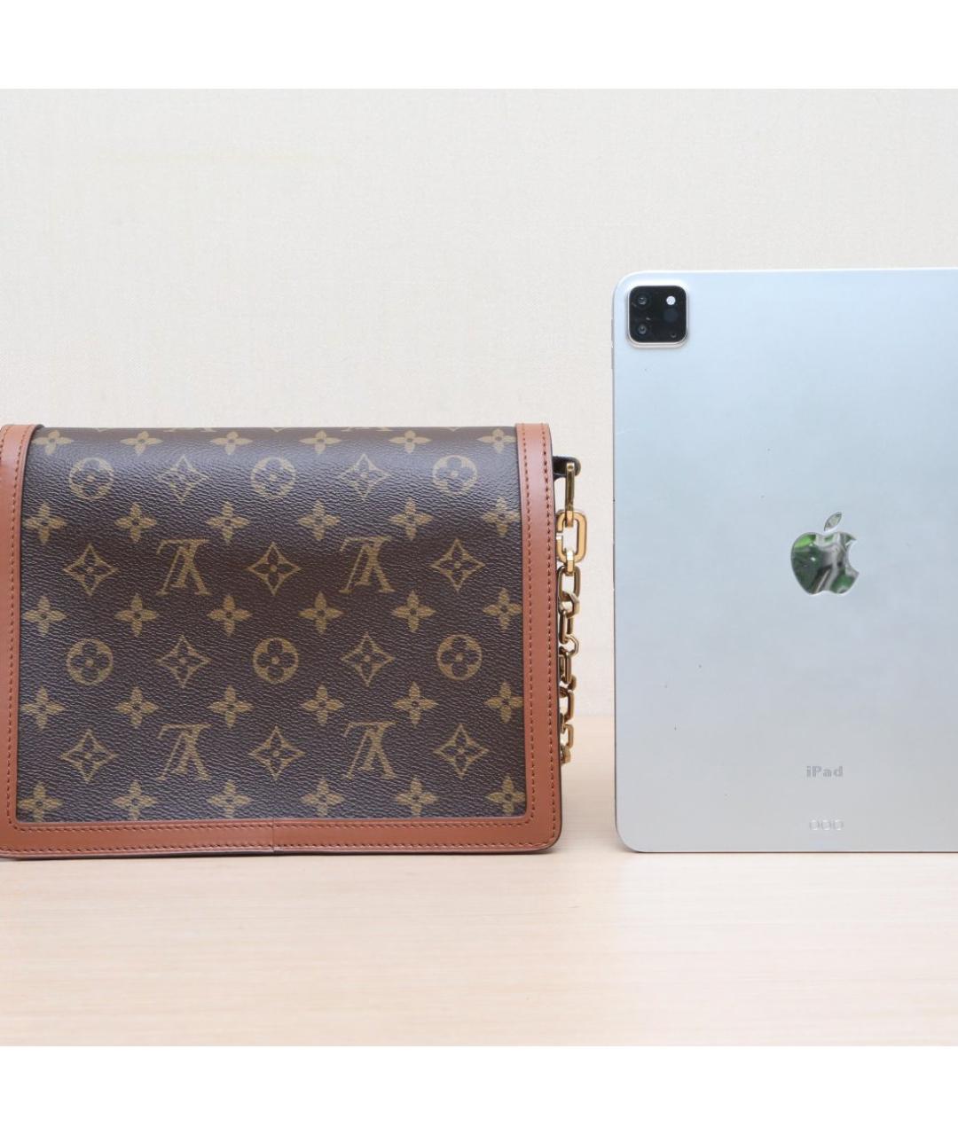 LOUIS VUITTON Коричневая кожаная сумка через плечо, фото 7