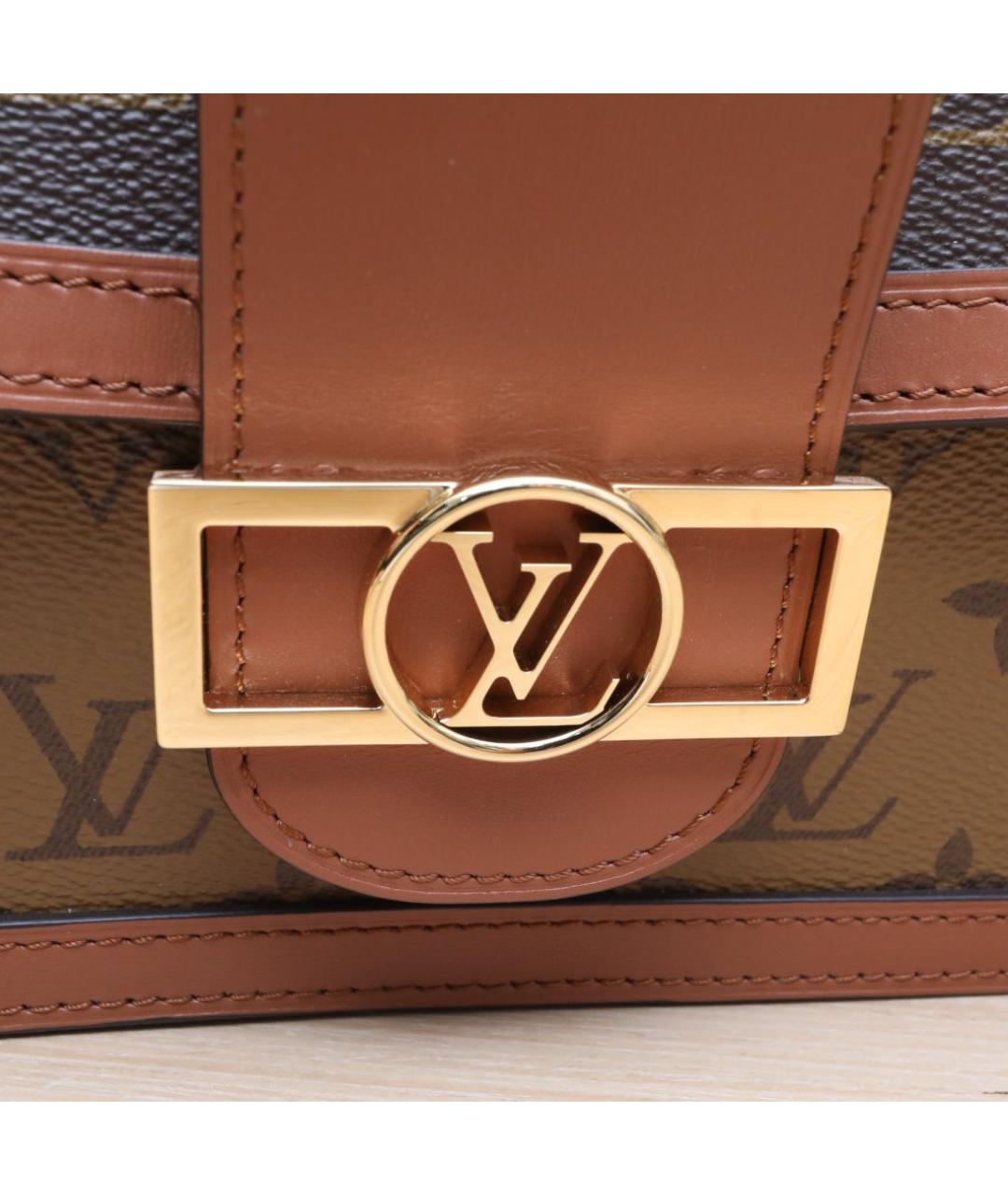 LOUIS VUITTON Коричневая кожаная сумка через плечо, фото 8