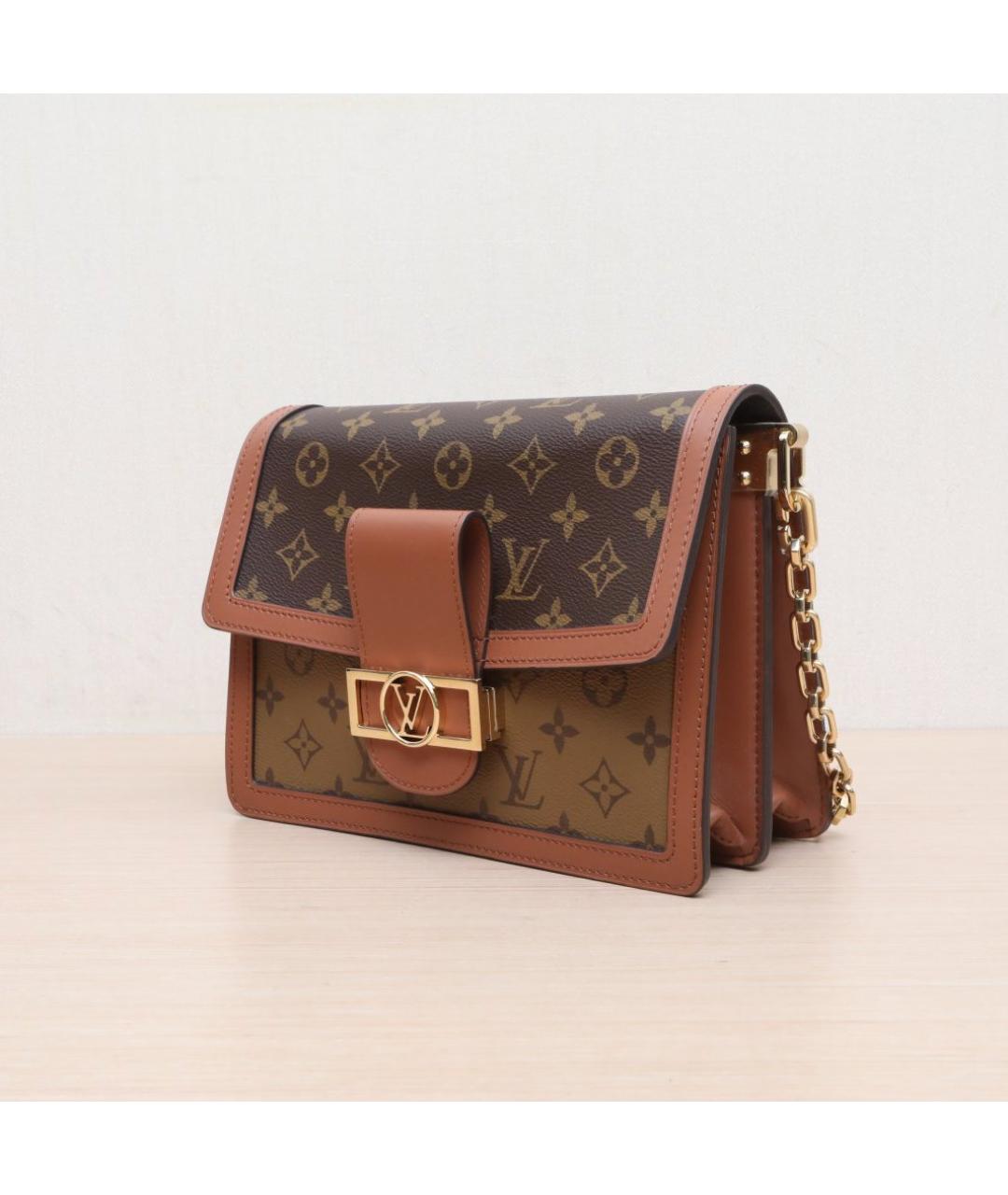 LOUIS VUITTON Коричневая кожаная сумка через плечо, фото 4