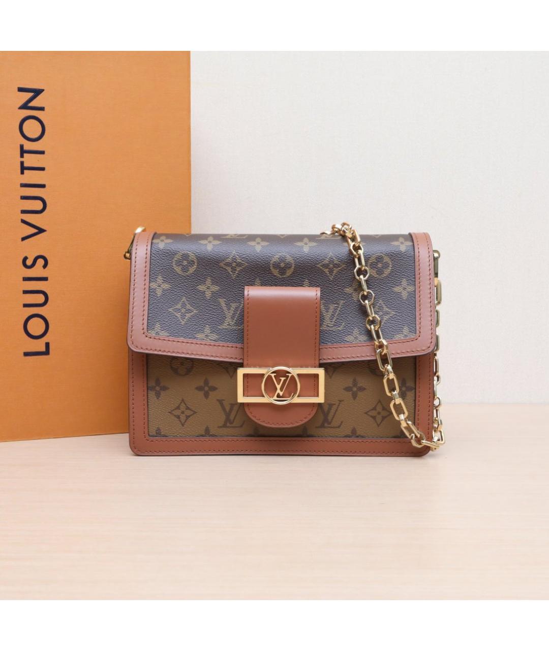 LOUIS VUITTON Коричневая кожаная сумка через плечо, фото 2