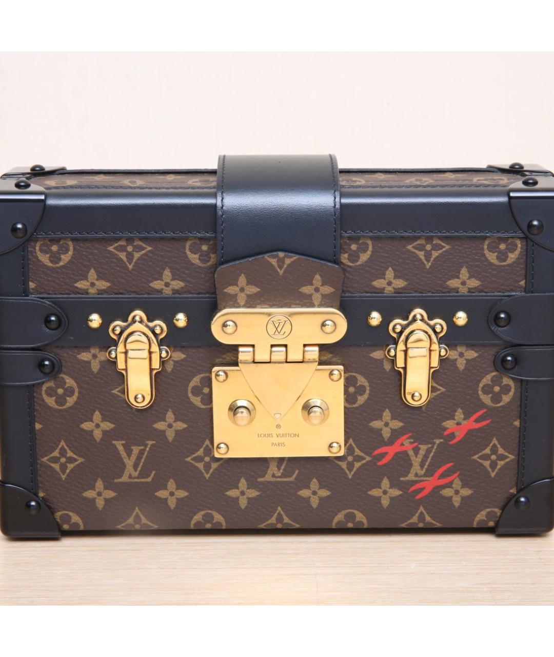 LOUIS VUITTON Коричневая кожаная сумка через плечо, фото 8