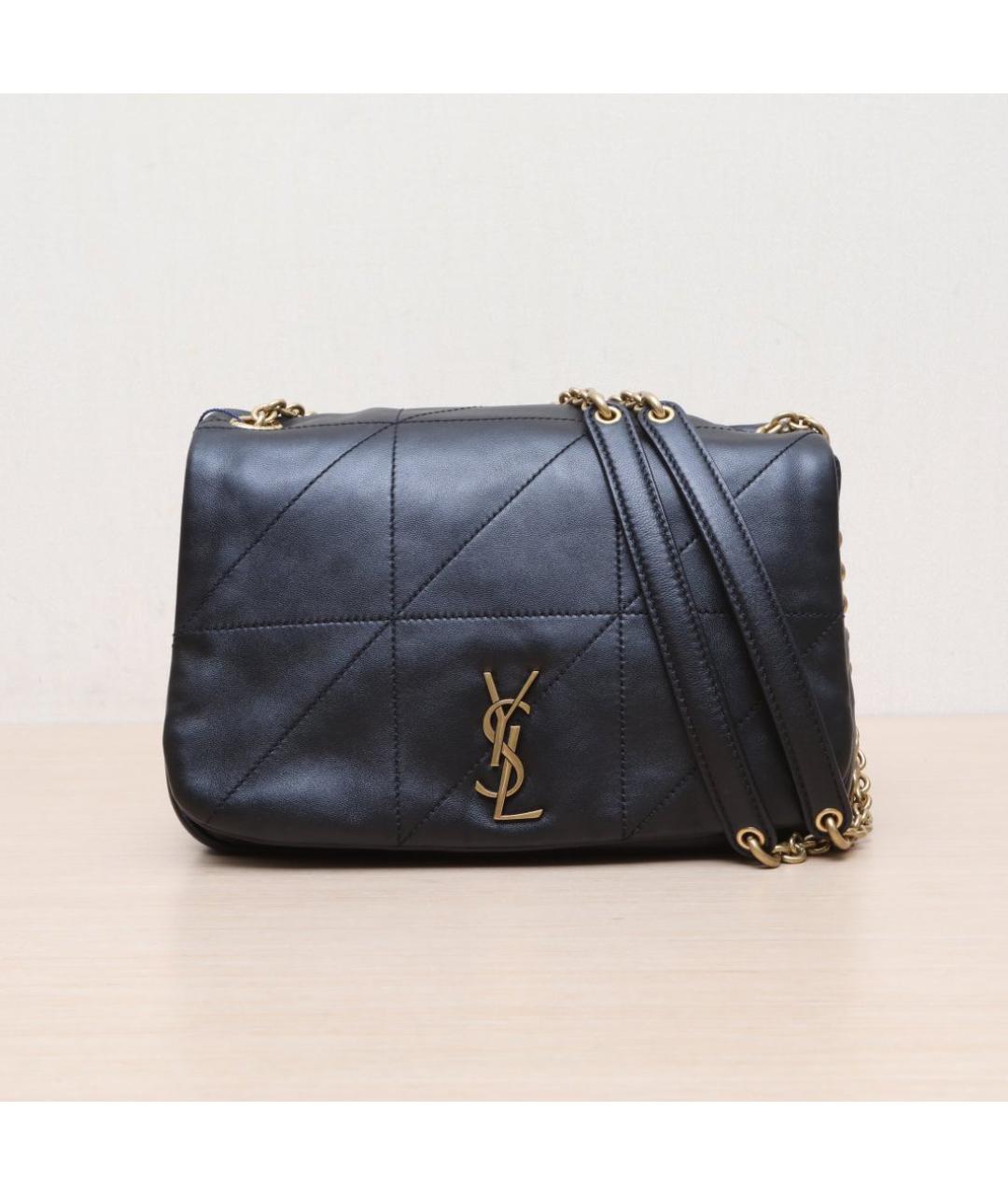 SAINT LAURENT Черная кожаная сумка через плечо, фото 3