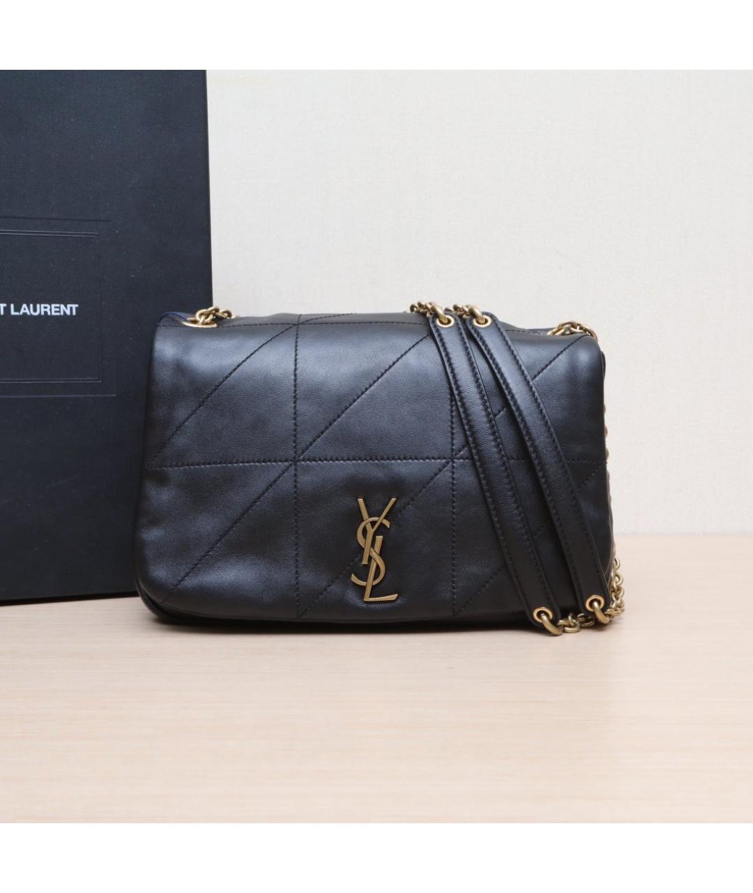 SAINT LAURENT Черная кожаная сумка через плечо, фото 2
