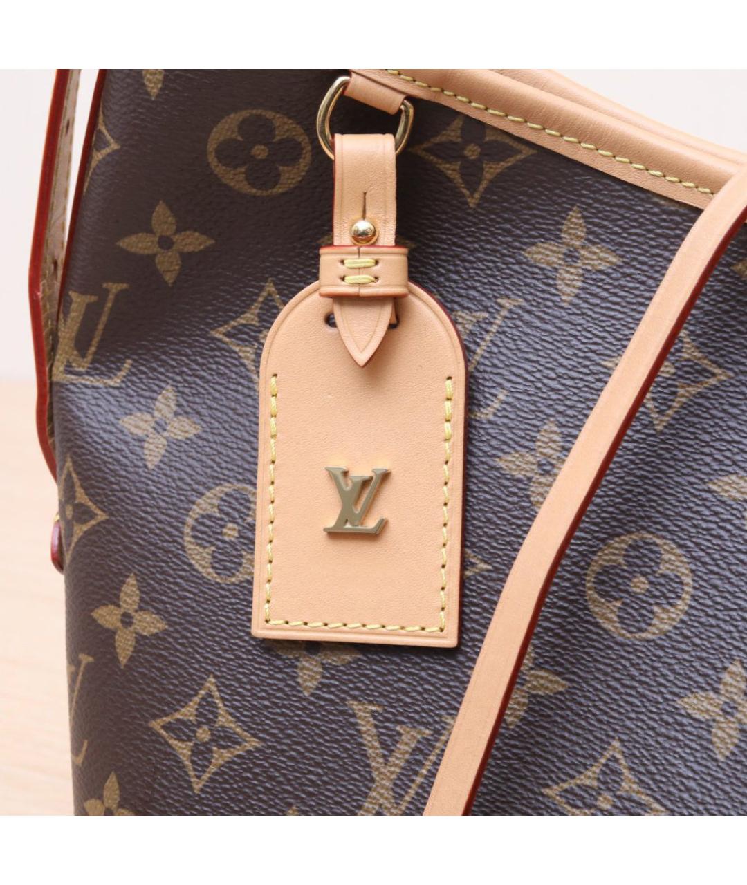 LOUIS VUITTON Коричневая кожаная сумка через плечо, фото 8