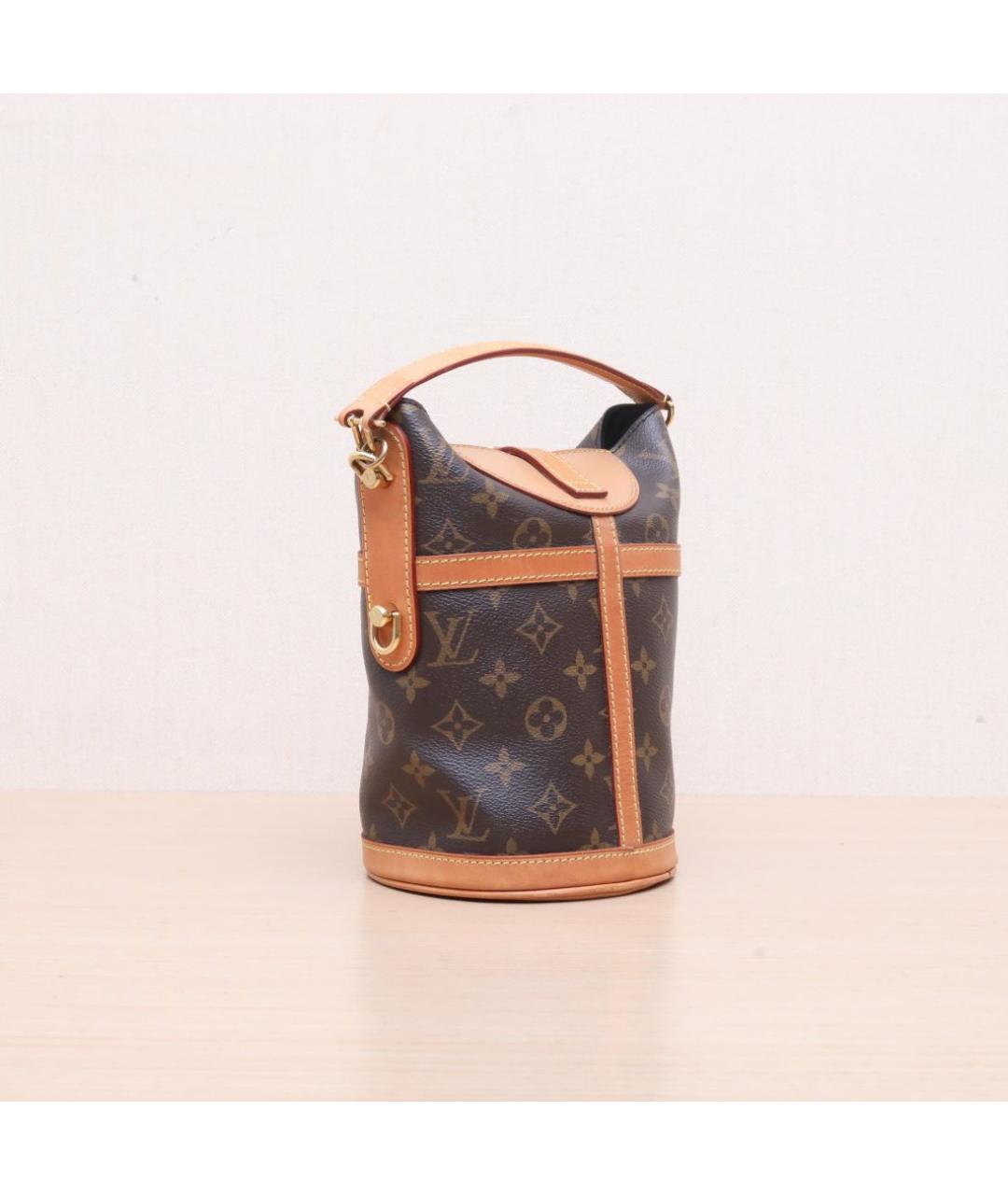 LOUIS VUITTON Коричневая кожаная сумка через плечо, фото 6