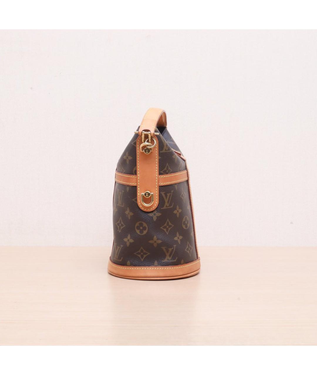LOUIS VUITTON Коричневая кожаная сумка через плечо, фото 5