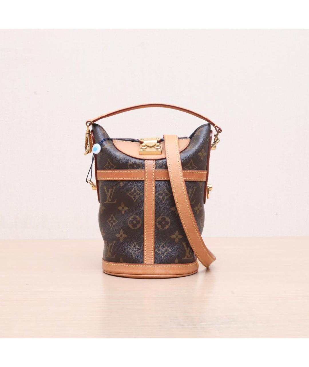 LOUIS VUITTON Коричневая кожаная сумка через плечо, фото 3
