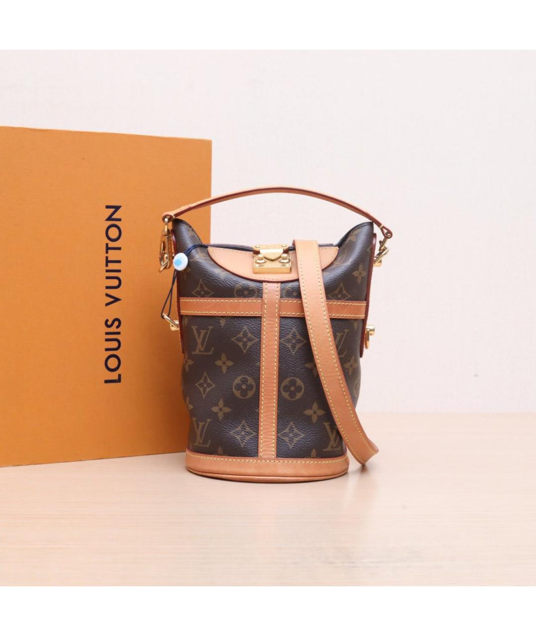 LOUIS VUITTON Коричневая кожаная сумка через плечо, фото 2