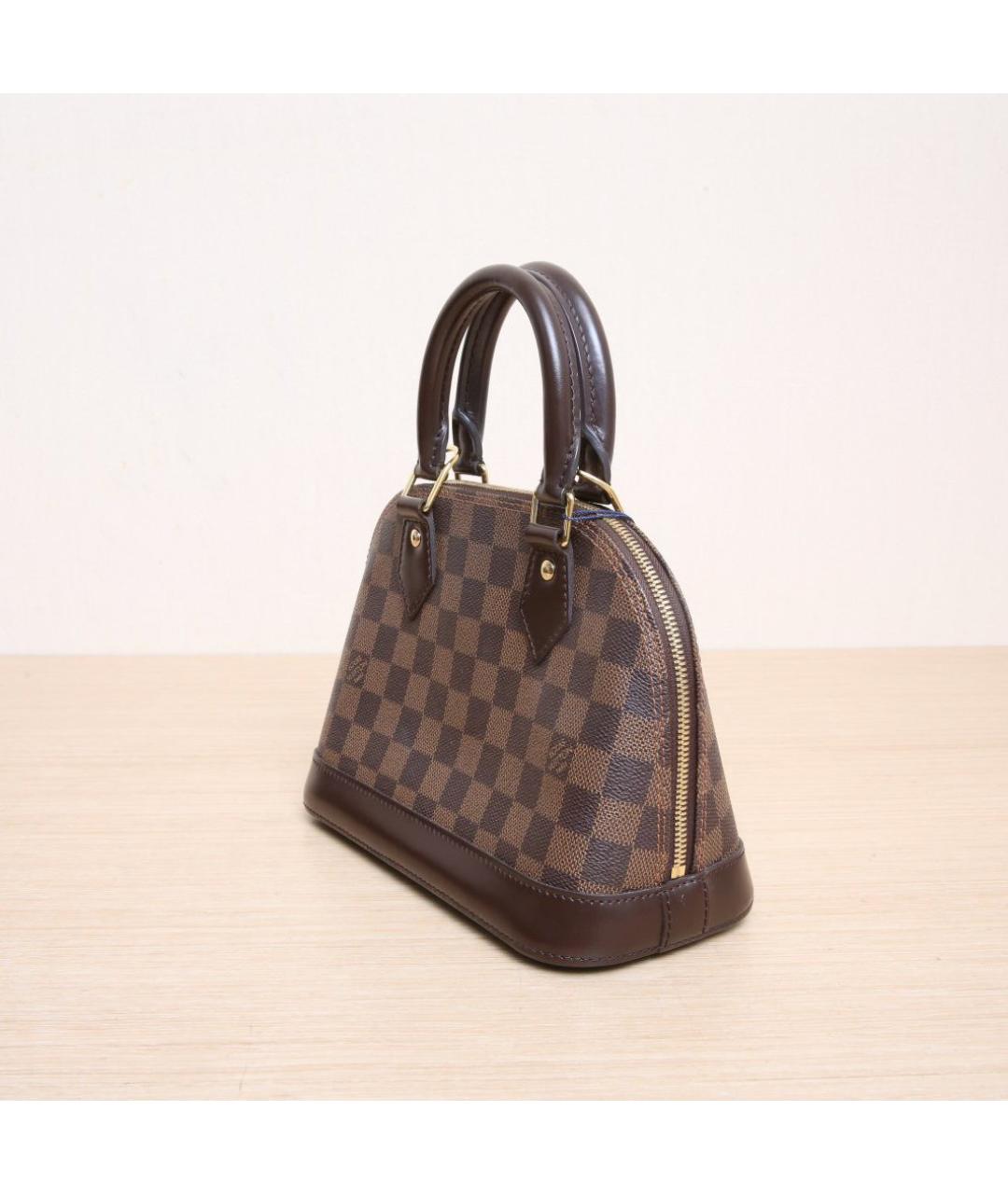 LOUIS VUITTON Коричневая кожаная сумка через плечо, фото 4
