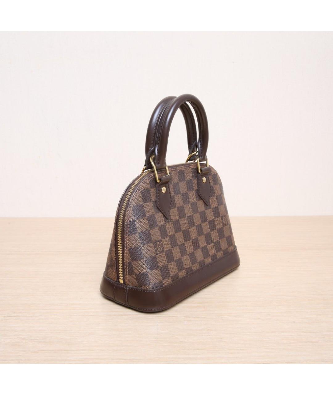 LOUIS VUITTON Коричневая кожаная сумка через плечо, фото 6