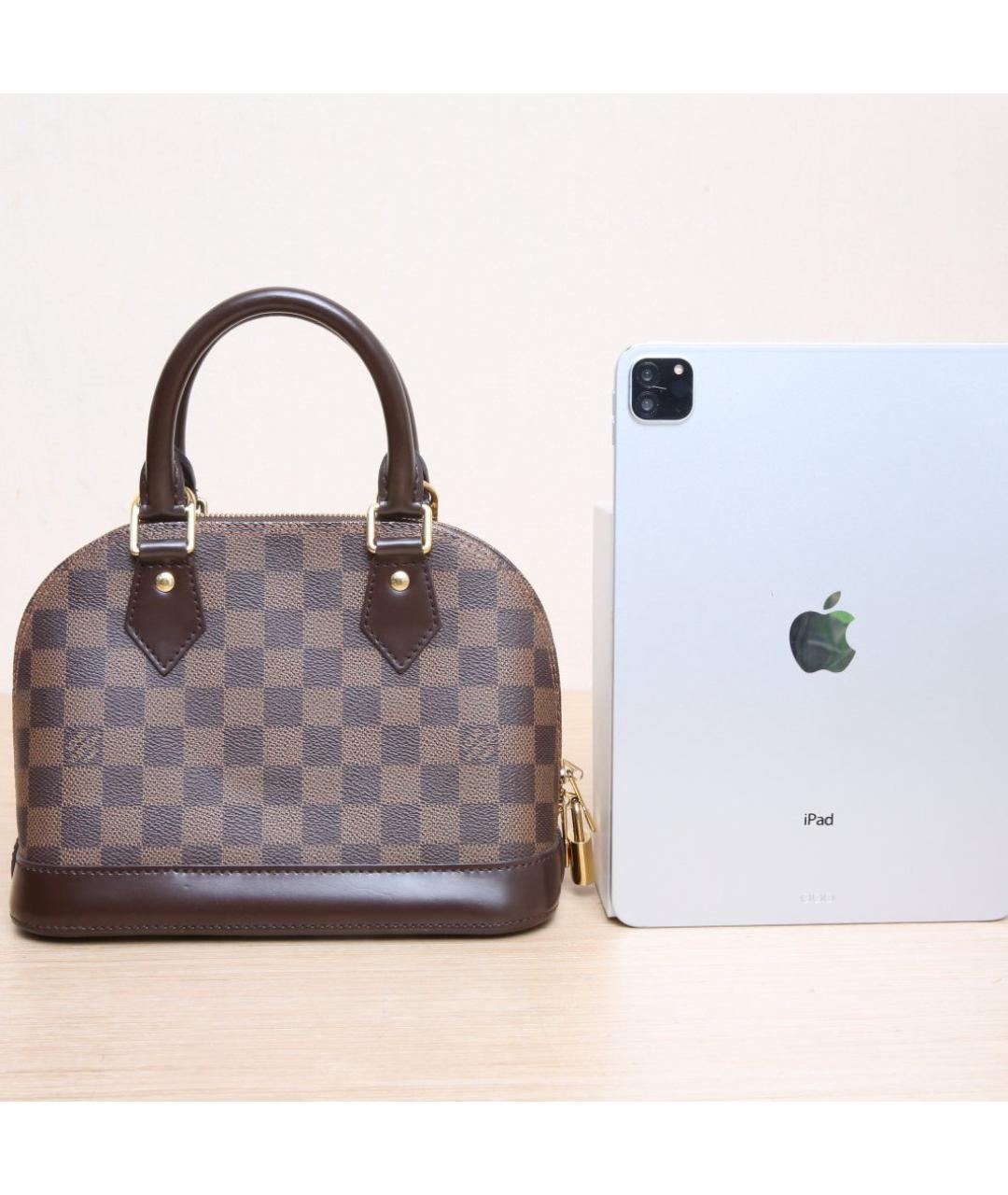LOUIS VUITTON Коричневая кожаная сумка через плечо, фото 7