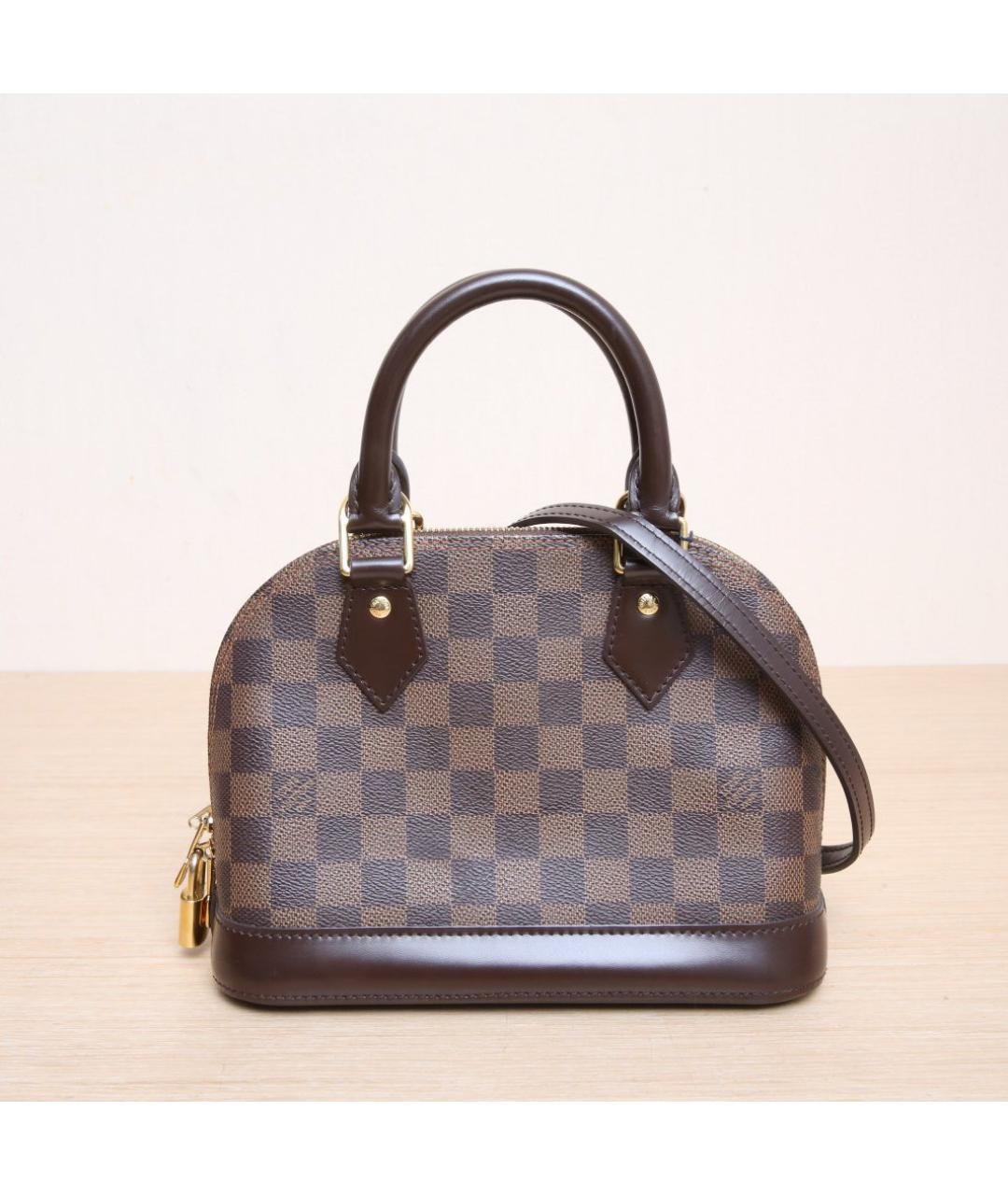 LOUIS VUITTON Коричневая кожаная сумка через плечо, фото 3