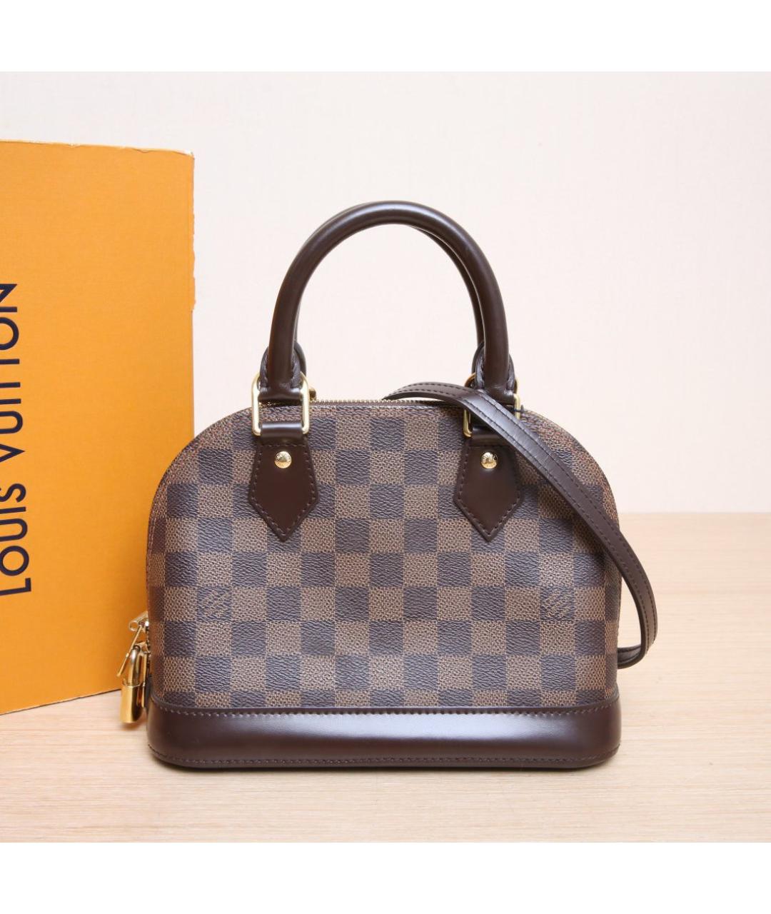 LOUIS VUITTON Коричневая кожаная сумка через плечо, фото 2