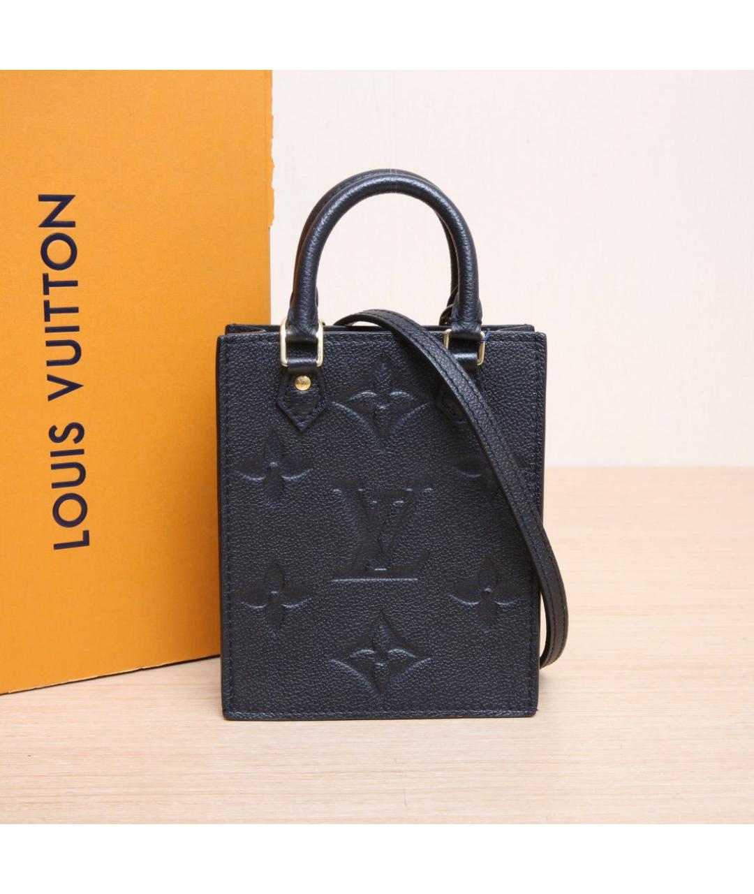 LOUIS VUITTON Черная кожаная сумка через плечо, фото 2